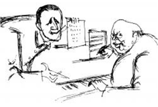 Brecht und Eisler - Karikatur