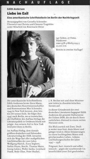 Edith Anderson: Liebe im Exil
